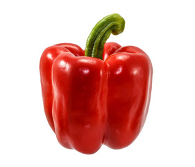Red bell pepper isolated on white background