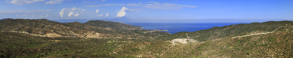 Fototapeta na wymiar Panorama of Aegean coast.