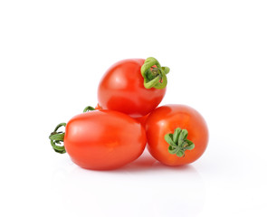 Grape or cherry tomatoes isolated on white background.