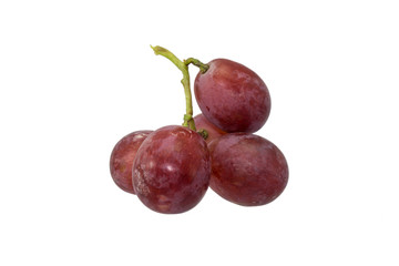 Red grapes isolated on white background.
