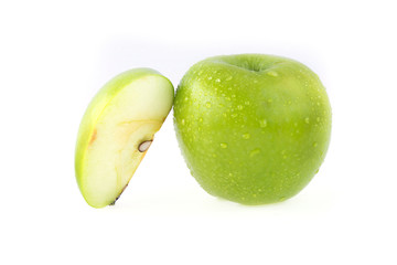apple fruit with water drops isolated on white background