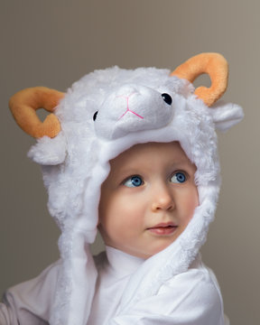 Baby in sheep hat New Year 2015