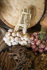 traditional kitchen thai style with spice and garlic