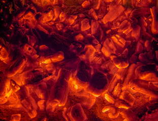 Red hot coals