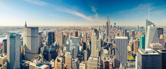 Papier Peint photo Lavable New York Vue aérienne de Manhattan
