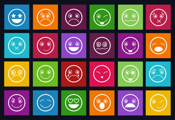 Smiley Icons Design Metro style set