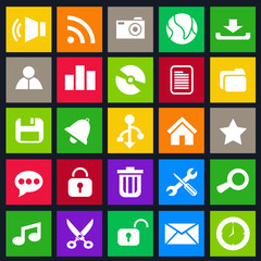 Computer icon metro style set