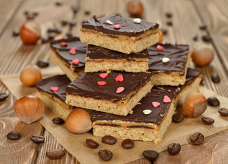 Obraz na płótnie Canvas Chocolate cookies with caramel