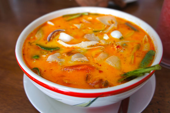 Tom Yum Soup, Thai Food. Spicy clear soup typical in Thailand.