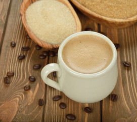 Cappuccino in a white cup