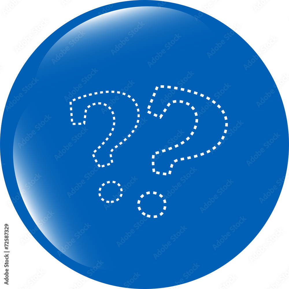 Poster stylish web button with question mark isolated on white