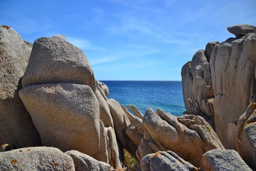 Fototapeta na wymiar CORSE : Roches granitiques des îles Lavezzi