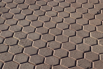 Area paved with hexagonal tiles - as background