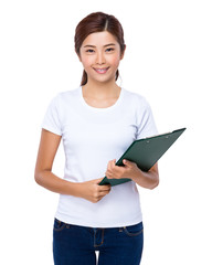 Woman with clipboard