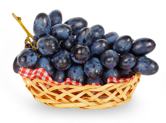 Blue grapes in a basket