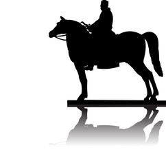 Serbian warior on horse monument vector