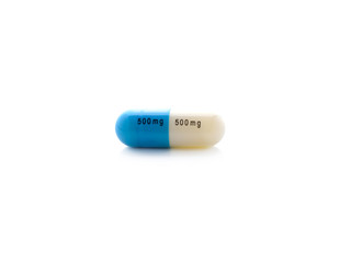 pills capsules isolated on white background