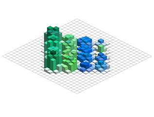 Infographic Isometric Vector Graph