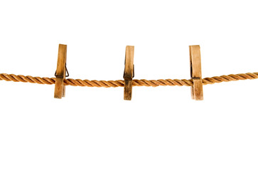 clothespins on a rope