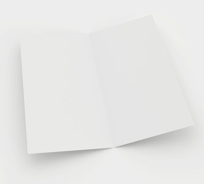 blank sheet of paper isolated on gray background.