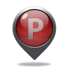 Parking pointer icon on white background