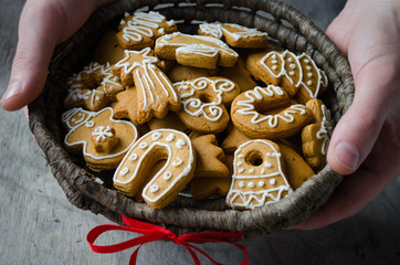 Christmas cookies basket