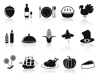 black thanksgiving icons set