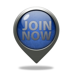 Join now pointer icon on white background