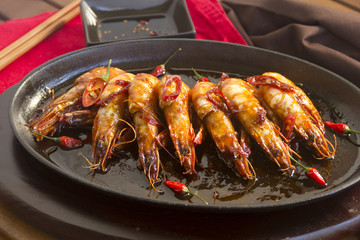 Sizzling Asian Prawns