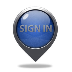 sign in pointer icon on white background