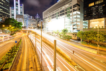 Fototapeta na wymiar traffic in Hong Kong at night