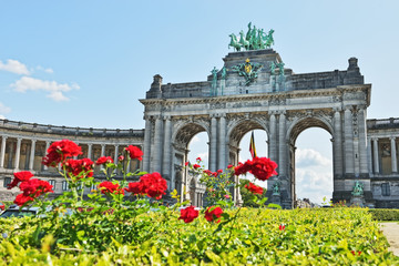 Triumphal Arch in Cinquantenaire Park in Brussels - 72592956