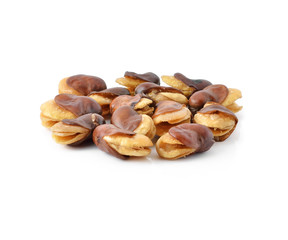 Broad or fava beans isolated on white background