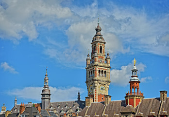 Clock tower of Chamber of Commerce of city Lille