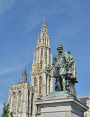 Fototapeta na wymiar Memorial of painter Peter Paul Rubens in Antwerp