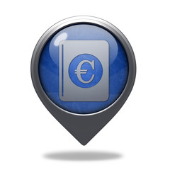 euro money book pointer icon on white background