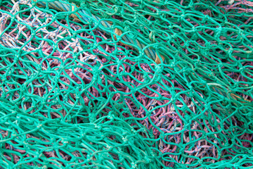 Filets de pêche en tas