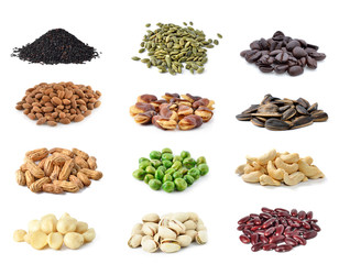 Beans on white background