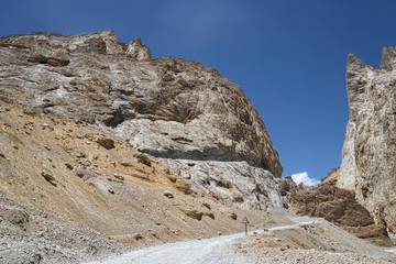 road in ravine of Ladakh mountains