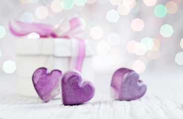 Fototapeta premium heart gift box abstract background