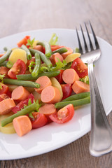 salad with vegetable and sausages