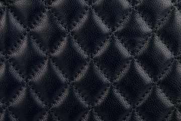 Black quilted leather close-up