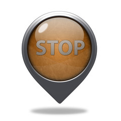 stop pointer icon on white background