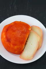 cheese on white plate