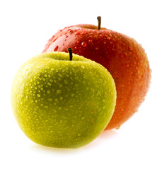 green and red apple