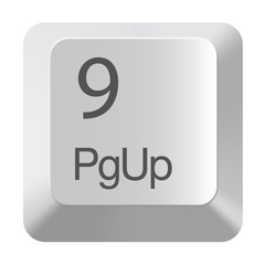 Pc number keypad 9 on white background