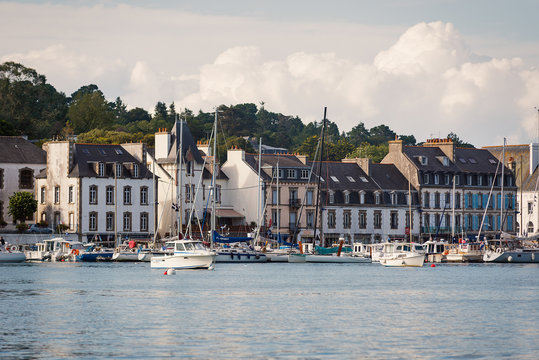 Harbor in a sunny day. Audiern, France.