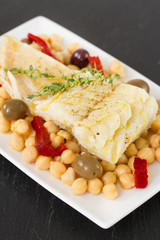 cod fish with chick-pea