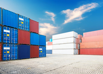 Fototapeta premium Stack of Cargo Containers at the docks