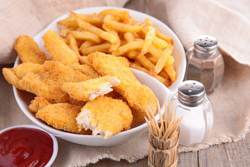 breaded meat or fish